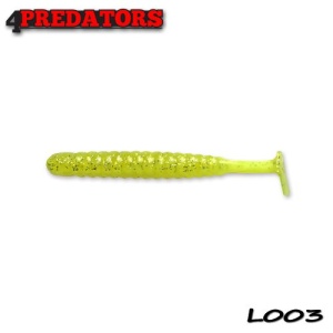4Predators Worm Shad, 8cm, Chartreuse-Limetreuse