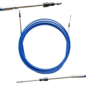 Cablu de control de înaltă performanță Ultraflex MACHZero C8 pentru accelerație și schimbător motor – Tehnologie italiană brevetată anti-fricțiune, manta flexibilă albastră rezistentă la UV și terminale originale din oțel inoxidabil