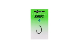 Carlige Korda Essentials Krank X Barbed 10 buc din sarma forjata X-strong cu tija curbata si varf cu spin.
