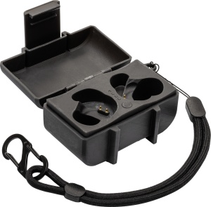 Căști antifonice active Blaser In-Ear Hearing Protection Brown cu Bluetooth și carcasă de încărcare wireless.