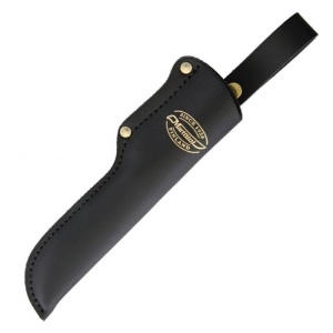 Cutit Marttiini Condor Drop Point cu lama inox de 90mm si maner Zytel negru, livrat cu teaca din piele, fabricat in Finlanda.