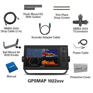 Garmin GPSMAP 1222XSV 12" Chartplotter Sonar Worldwide Fara Transducer - Img 2