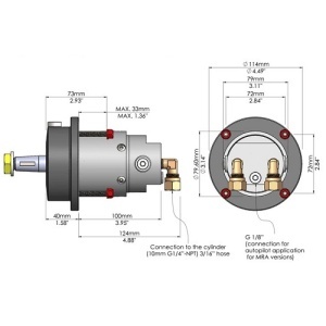 Kit complet de guvernare hidraulică Hydrodrive MF175W pentru motoare outboard de până la 175 CP – Sistem marin premium heavy-duty cu valvă No-Feedback, cilindru MC 175W, furtunuri de 6m și 3 ani garanție.