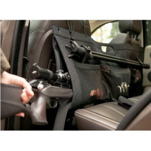 Husă organizator auto vânătoare Blaser PKW Futteral montată pe spătarul scaunelor pentru armă, baston și accesorii.