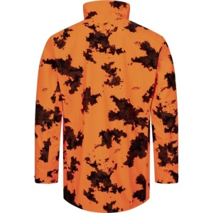 Jacheta de vanatoare Blaser Stealth 2L Blaze Camo, rezistenta la vant si apa, cu buzunare magnetice si vizibilitate certificata pentru vanatoare.