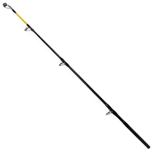 Lansetă WFT Never Crack Big Fish Travel 2.40m, acțiune 150–700g, 5 tronsoane, transport 55cm, ideală pentru pescuit greu în deplasare.