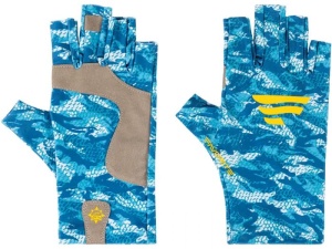 Manusi Favorite Solar Fishing Gloves 5 Cut White and Blue