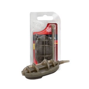 Method Feeder Benzar Big Flat XXL, momitor de mare capacitate cu 4 coaste de sprijin și con antirasucitor, ideal pentru pescuit method feeder cu lansete heavy și nadire eficientă.