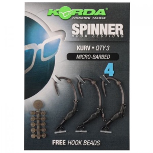 Montura Korda Spinner Hook Sections Kurv + Free Hook Beads Nr 4 3buc/plic