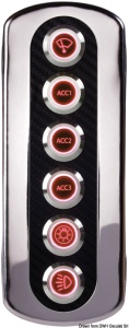 Panou Electric din Fibra de Carbon Osculati 12V IP66 (LED Rosu / Albastru)