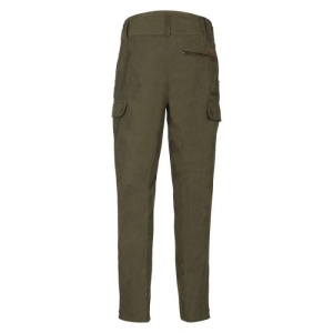 Pantaloni vânătoare Treesco Percussion Marly Kaki, impermeabili și respirabili, cu talie elastică antialunecare, genunchi preformați și buzunare multiple pentru utilizare outdoor.