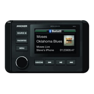 Player Marine Dual-Zone Media Center Kicker KMC4, Bluetooth, Hands-Free Mic, 160W, IP66
