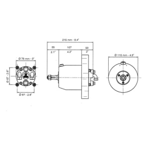 Pompă de guvernare hidraulică de înaltă presiune Ultraflex SilverSteer UP39F-SVS (39cc) – Componentă marină premium heavy-duty fabricată în Italia, sistem cu 7 pistoane axiale, presiune de 105 bari și montare frontală.
