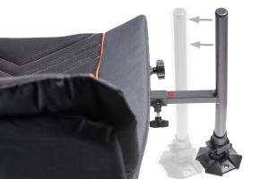Scaun Mivardi TMX Feeder – Vizualizare șezut anatomic, picioare telescopice Ø25mm și structură compactă pentru transport facil
