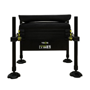 Scaun modular TEOS Seatbox TS1 D30 cu spătar rabatabil, sertar lateral și cadru din aluminiu.