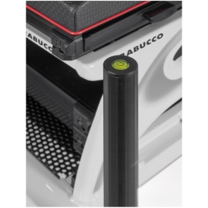 Scaun Modular Trabucco Ultra SBX36 WHT – vedere cadru aluminiu hidroformat, picioare 36mm și pedană glisantă antiderapantă.