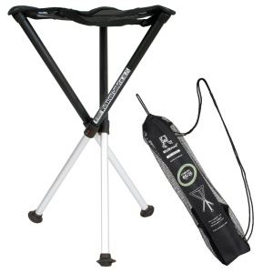 Scaun Trepied Walkstool Comfort – model suedez premium, picioare telescopice din aluminiu, șezut ergonomic din plasă, stabilitate și confort în teren