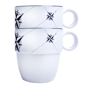 Set de 6 căni antialunecare de 320ml din colecția Northwind de la Marine Business, fabricate din melamină incasabilă cu inel antiderapant din cauciuc, ideale pentru ambarcațiuni și iahturi.
