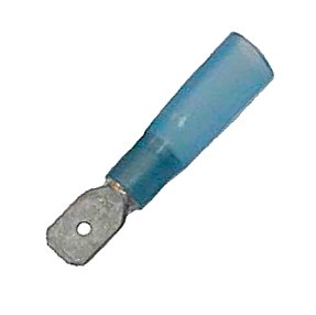 Set 5 Papuci Tată 6.3mm – Vedere de profil evidențiind lamelă din cupru argintat și tubul termocontractibil cu gel pregătit pentru etanșare marină profesională