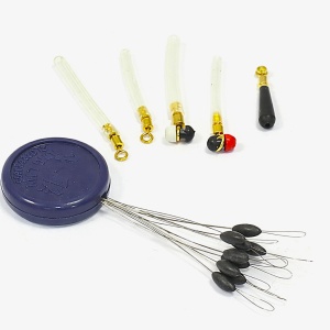 Set stopere pentru plute Cralusso Float Fixing Set cu tuburi siliconice și vârteje culisante din alamă, soluție practică pentru transformarea plutelor clasice în plute culisante.
