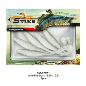 Shad soft Fast Strike Huky Kuky 13.5cm 5bucati plic blister rigid pentru salau si stiuca.