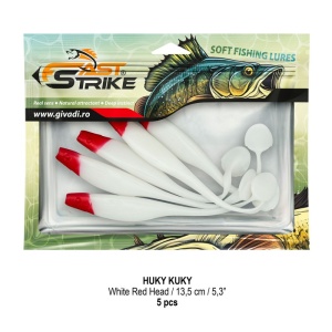 Shad soft Fast Strike Huky Kuky 13.5cm 5bucati plic blister rigid pentru salau si stiuca.