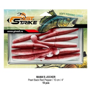 Shad Fast Strike Mama's Jocker 10cm cu corp segmentat și silicon impregnat cu aromă.