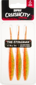 Shad Rapala CrushCity The Stingman 12.5cm – nălucă soft cu coadă sensibilă, acțiune stabilă, aromă puternică și burtă sărată, ideală pentru Drop Shot, Darting și pescuit vertical. 8 bucăți/plic.