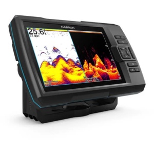 Garmin Striker Vivid 7CV fishfinder de 7 inch cu traductor GT20 și sonar CHIRP ClearVü pentru pescuit precis.
