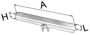 Suport Lateral Metalic Tip Șină 500mm – Profil galvanizat robust cu inserție de cauciuc pentru protecția carenei ambarcațiunii în timpul transportului pe peridoc.