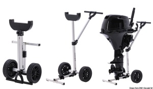 Suport Motor Outboard Pliabil Odesea XT-65 cu Roti, Aluminiu si Inox, Max 60KG / 25CP