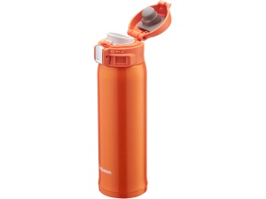 Termos Zojirushi SM-SHE48DV Stainless Mug 0.48L Vivid Orange – termos compact din inox, cu izolație în vid și capac One-Touch, ideal pentru cafea, ceai, pescuit, birou și activități outdoor.