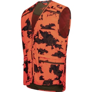 Vestă de vânătoare de înaltă vizibilitate pentru goană Blaser Kalle Vest Blaze Orange Camo certificată DIN EN 17353.