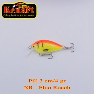 Vobler Kenart Pill 3cm 4g Sinking Fluo Roach