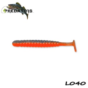 4Predators Worm Shad, 8cm, Orange Dark Sky