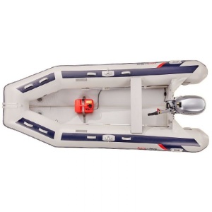 Barcă gonflabilă Honda Honwave T38-IE3 3.80m cu podea Air V-Floor, ușoară și stabilă, destinată pescuitului și activităților nautice recreative.