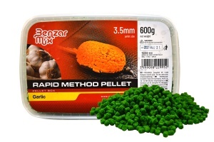 Benzar Rapid Method Pellet 1.5mm 600g – micropelete pre-umectate, gata de utilizare, cu dizolvare controlată și arome puternice, ideale pentru pescuitul la method feeder.