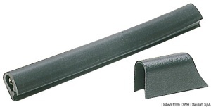 Brau Protectie Acostare Profil U Osculati Negru, Rulou 12m, PVC Marin