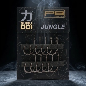 Carlige crap PB Products Surudoi Jungle Hook PTFE din otel japonez forjat cu tija scurta si varf beaked point pentru agataturi severe.