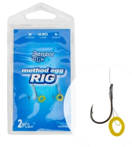Carlige Legate Benzar Method Egg Rig Mono 2buc/plic