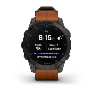 Ceas Garmin Epix Gen2 Sapphire - Black Titanium Cu Brăţară De Piele Chestnut - Img 8