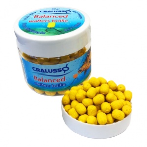 Cralusso Balanced Wafters Boilie – momeală echilibrată tip wafter, cu formă de porumb și aromă intensă, ideală pentru method feeder pe carpodromuri și ape sălbatice.