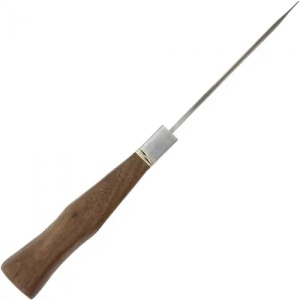 Cuțit vânătoare Parforce Damasc Rotmilan cu lamă stratificată și mâner ergonomic din lemn Swartzia – detaliu gardă protecție.