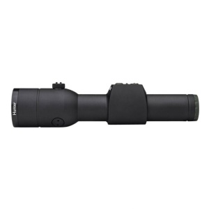 Aimpoint Hunter H30S 2 MOA montat pe pușcă bolt-action, red dot tubular compact 30 mm pentru vânătoare.