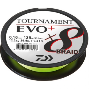 Fir Textil Daiwa Tournament 8X Braid EVO+ Chartreuse, 135 m