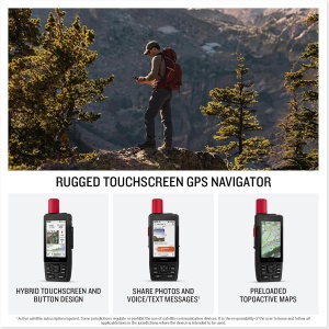 Garmin GPSMAP H1i Plus – dispozitiv GPS premium cu ecran tactil 3,5", tehnologie satelitară inReach®, camere integrate, hărți TopoActive și navigație multi-GNSS. Construcție MIL-STD-810, autonomie extinsă și funcții avansate pentru expediții, vânătoare și