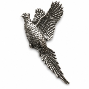 Insignă pălărie vânătoare Fazan Brown aliaj zinc finisaj patinat