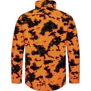 Jachetă reversibilă de vânătoare din fleece silențios Blaser Silence Rotation Silence Camo și Blaze Orange.