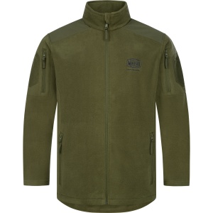 Jachetă Mauser Silent Fleece Matt Oliv – Echipament outdoor silențios, fabricat din 100% poliester premium pentru izolație termică eficientă în teren.