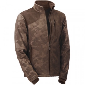 Jacheta de vanatoare Blaser Fleece Camo Art maro cu imprimeu CAMO si insertii RAMTEX pentru utilizare in sezon racoros